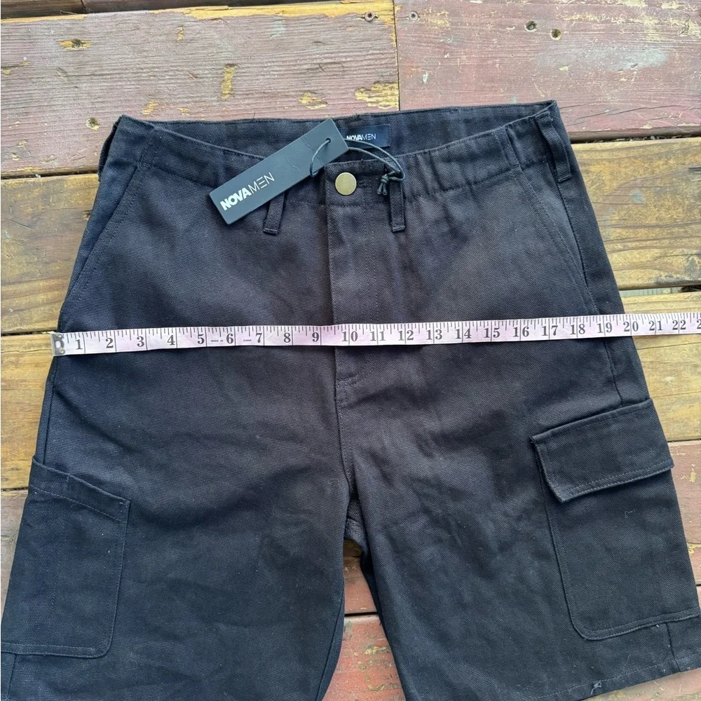 Fashion Nova Men’s Black Cargo Jean Shorts with Utility Pockets New